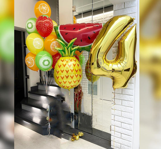 4th Birthday Food Theme Balloon Bouquet