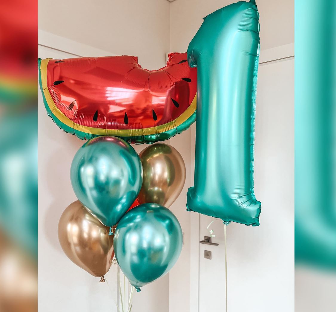 1st Birthday Food Theme Watermelon Balloon Bouquet