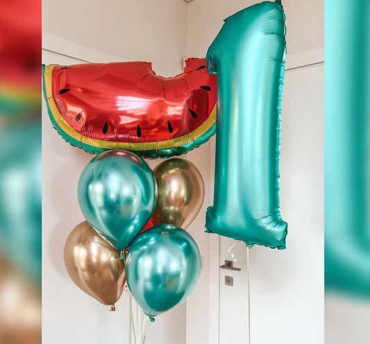 1st Birthday Food Theme Watermelon Balloon Bouquet
