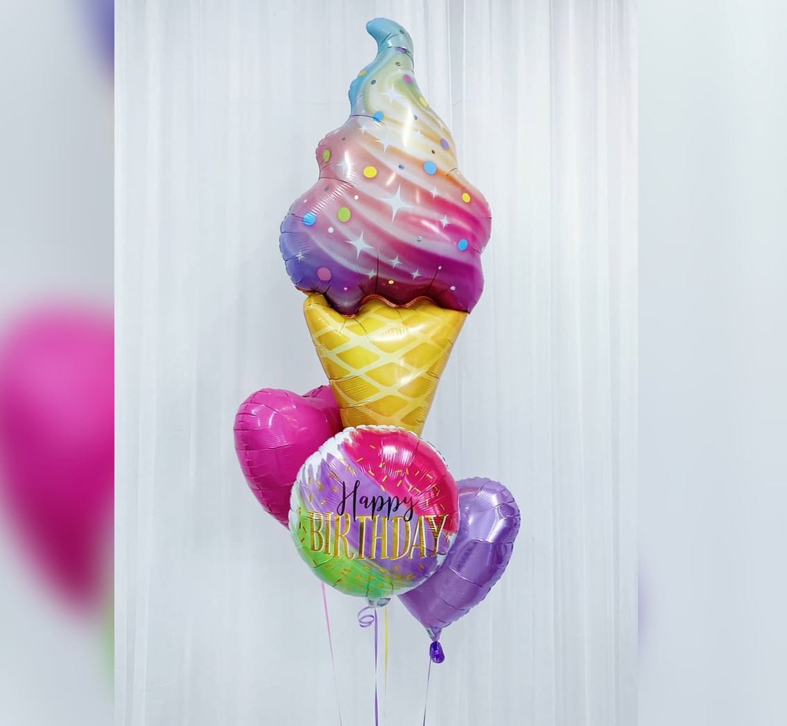 HBD Food Theme Ice-Cream Balloon Bouquet