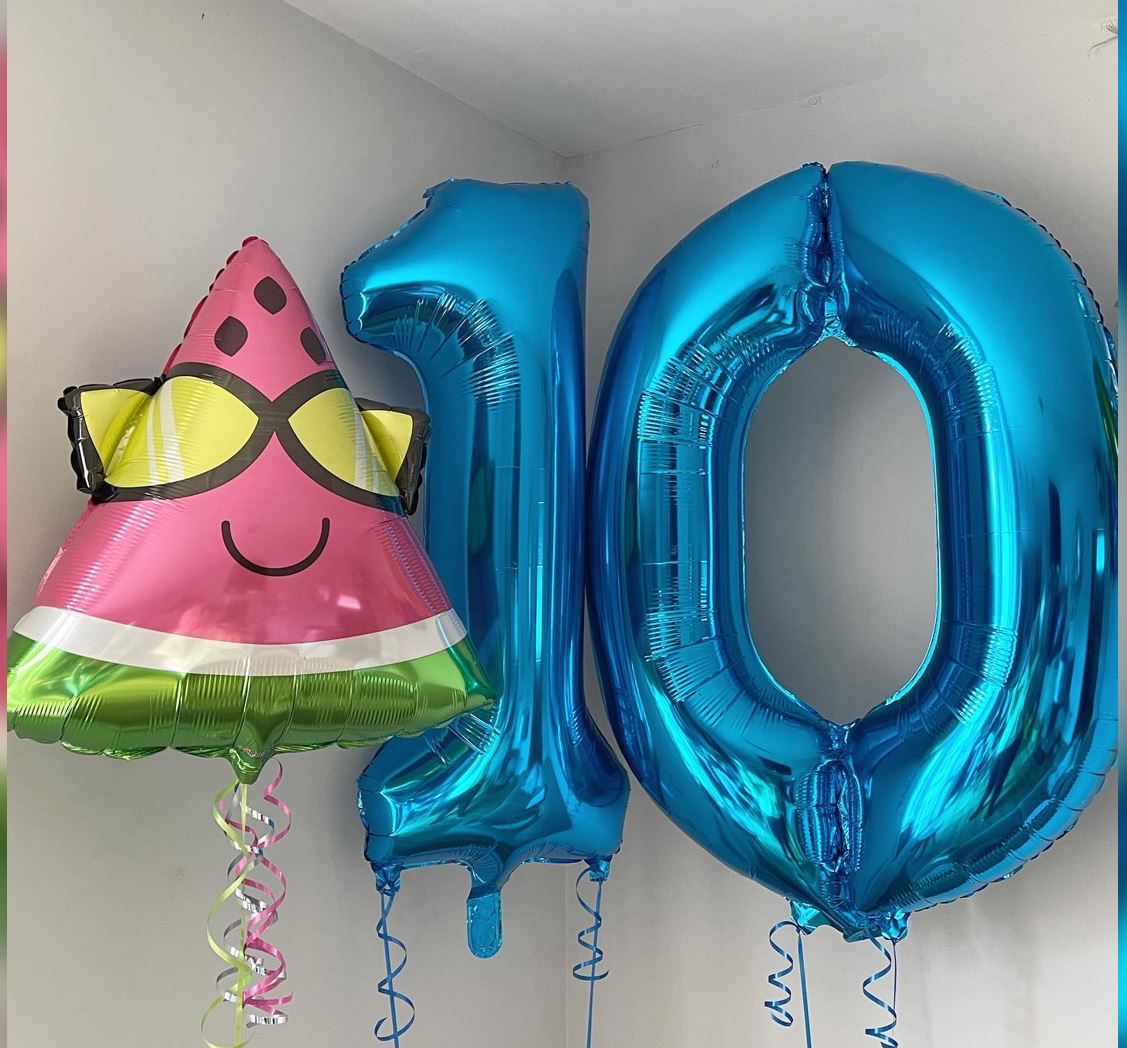 10th Birthday Watermelon Balloon Bouquet
