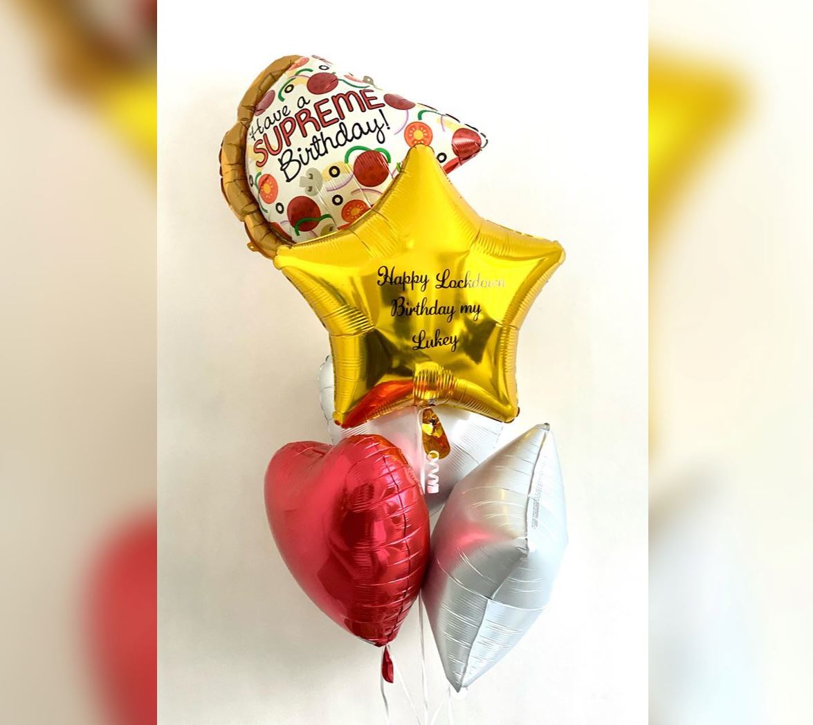 Food Theme Supreme Pizza Balloon Bouquet