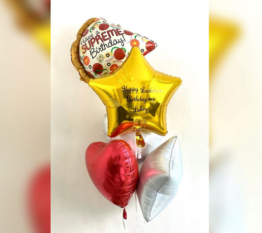 Food Theme Supreme Pizza Balloon Bouquet
