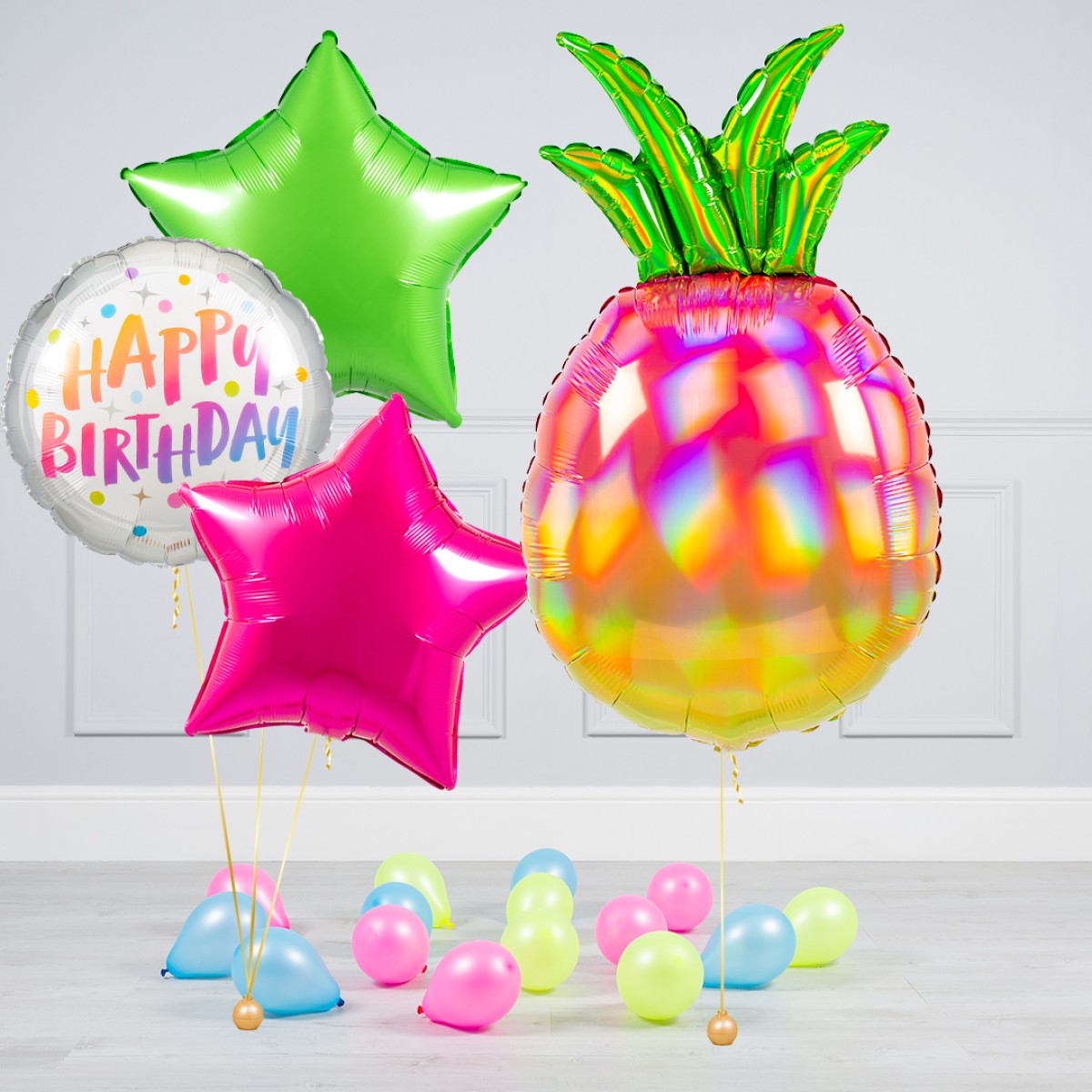 Food Theme HBD Pineapple Balloon Bouquet