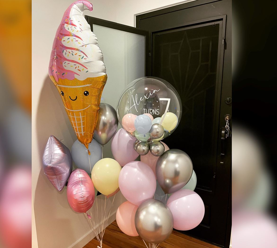 Food Theme Smiley Ice Cream Balloon Bunch
