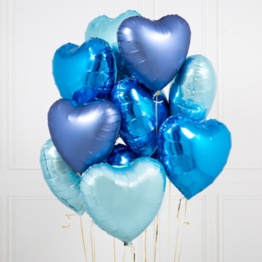 Party Balloon Father's Day Blue Hearts