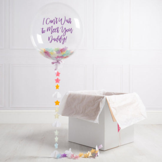 Party Balloon Can't Wait to meet you Daddy Purple !!