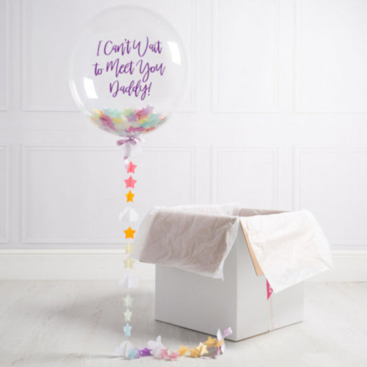 Party Balloon Can't Wait to meet you Daddy Purple !!