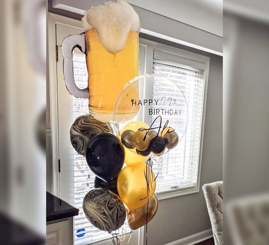 HBD Champagne Bubble Balloon Bouquet
