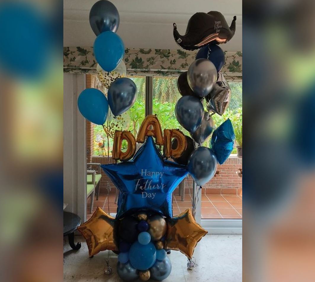 Moustache And "DAD" Gold Letter Father Day Balloon Bouquet