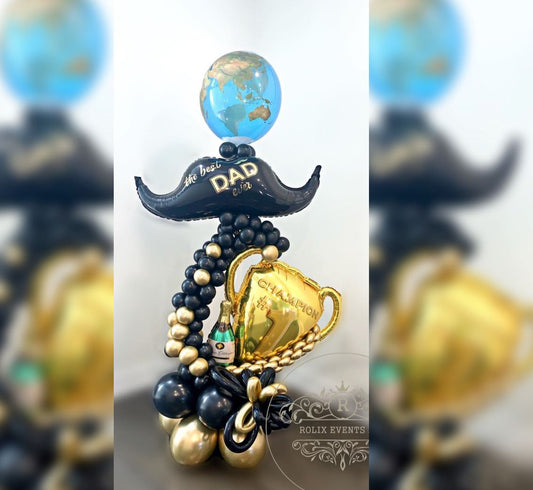 Mustache & Championship Theme Father's Day Balloon Bouquet