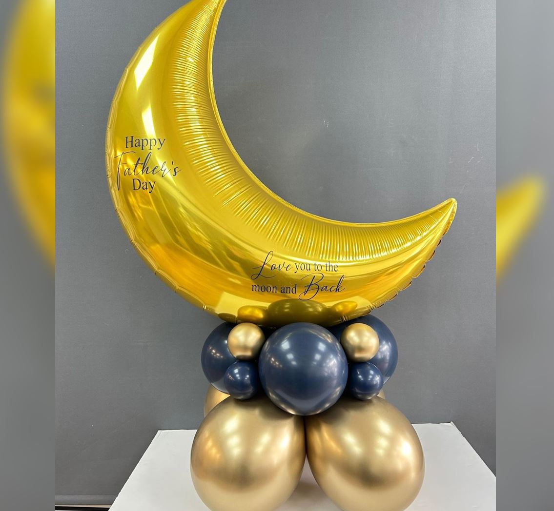 Gold Crescent Moon Father's Day Balloon Bouquet