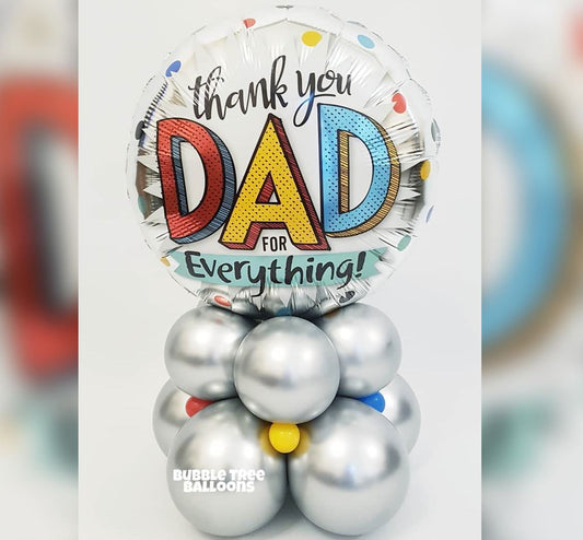 Thank You Dad Silver Cluster Balloon Bouquet