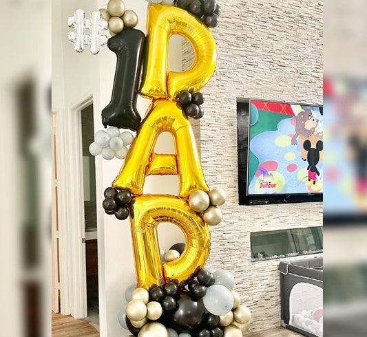 Hashtag Number1 Golden Theme Father's Day Balloon Bouquet