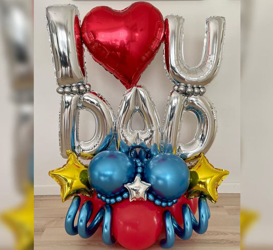 Father's Day Silver Letter Cluster Balloon Bouquet