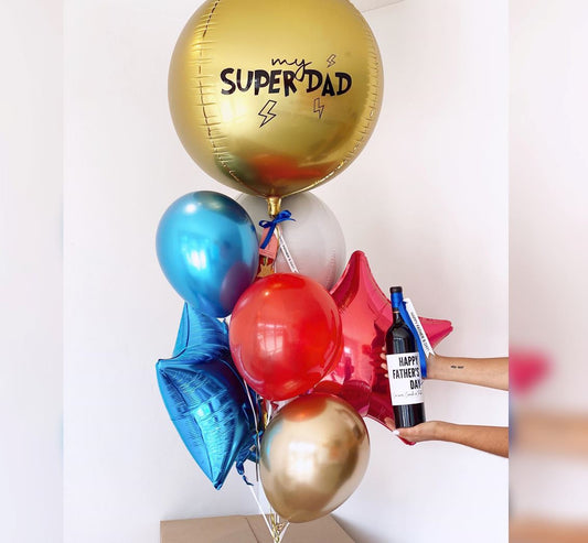 Superdad Gold ORBz Balloon Bouquet