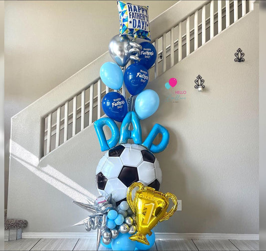DAD Trophy & Soccer Balloon Bouquet