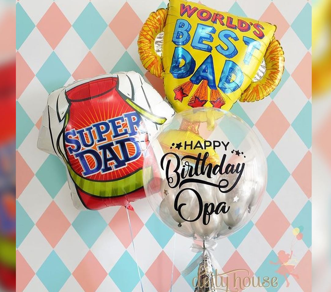 World's Best Dad Bubble Balloon Bouquet
