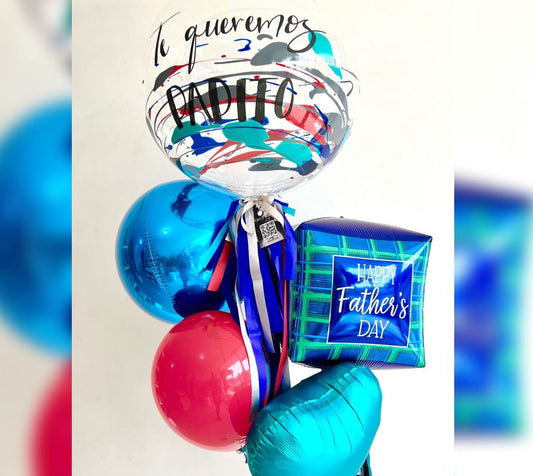 Father's Day Theme Bubble And ORBz Balloon Bouquet