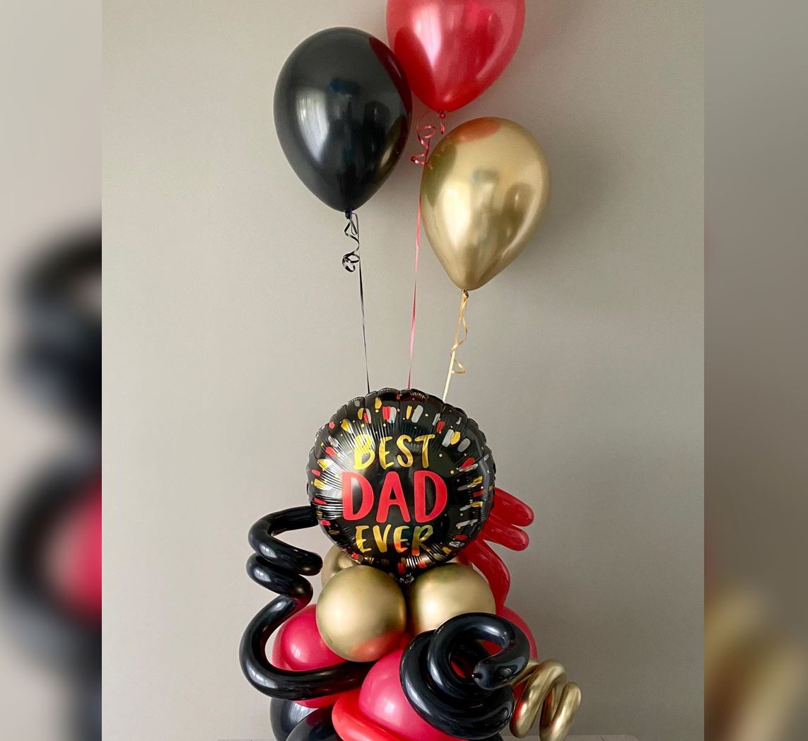 Happy Father's Day Best Dad Ever Cluster Balloon Bouquet