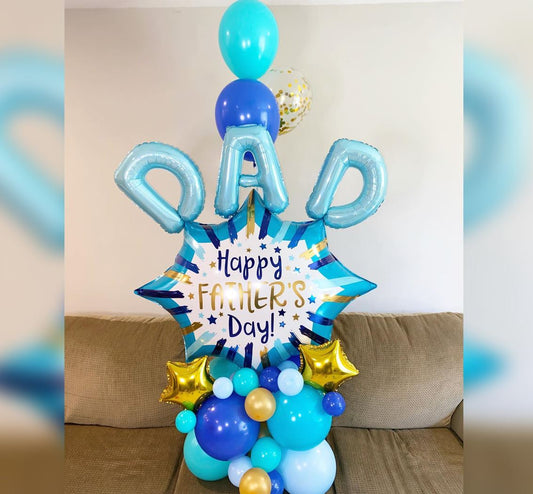 "DAD" Happy Father's Day Cluster Balloon Bouquet