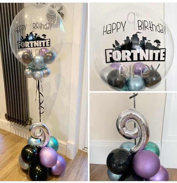 9th Birthday Fortnite Bubble Balloon Bouquet