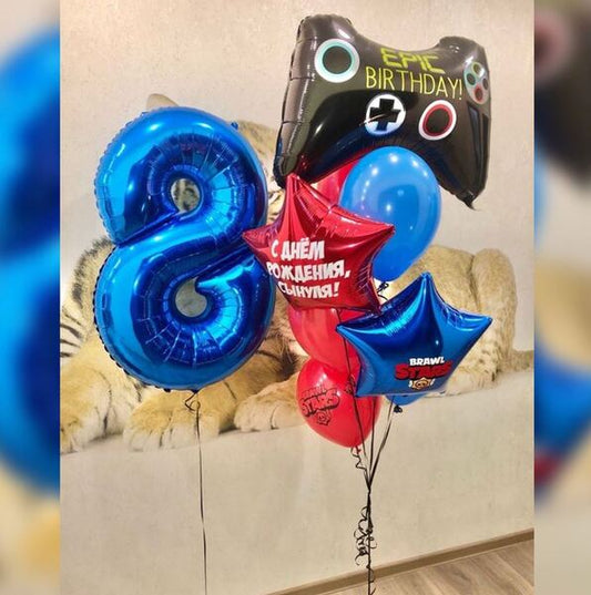 EPIC 8th Birthday Balloon Bouquet