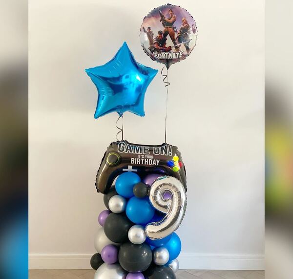 GAME ON 9th Birthday Fortnite Balloon Bouquet