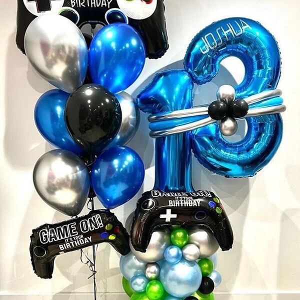 13th Birthday GAME ON Balloon Bouquet