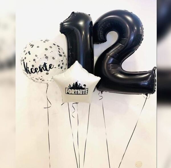 12th Birthday Fortnite Confetti Balloon Bouquet