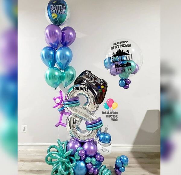 8th Birthday GAME ON Theme Balloon Bouquet