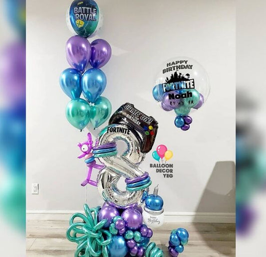 8th Birthday GAME ON Theme Balloon Bouquet