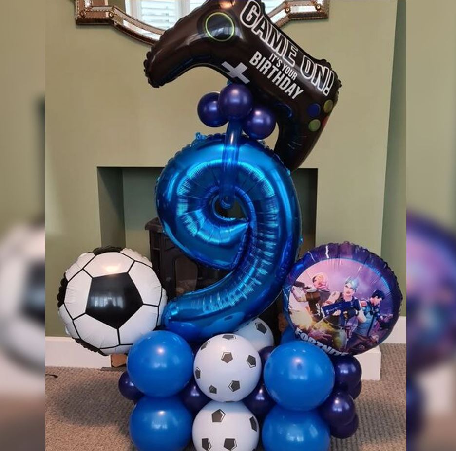 9th Birthday Fortnite Cluster  Balloon Bouquet
