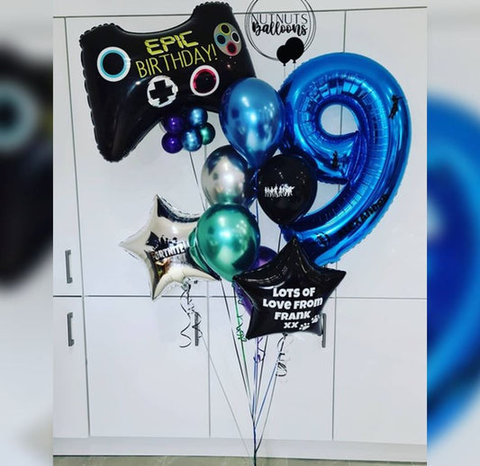 9th Birthday EPIC Fortnite Theme Balloon Bouquet