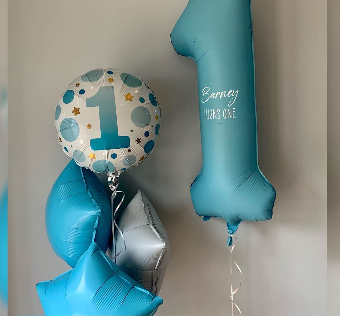 1st Birthday Boy Sparkling Birthday Balloon Bouquet