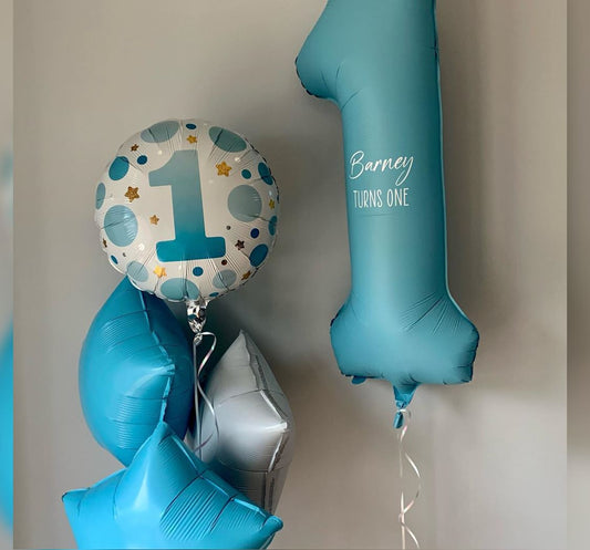 1st Birthday Boy Sparkling Birthday Balloon Bouquet
