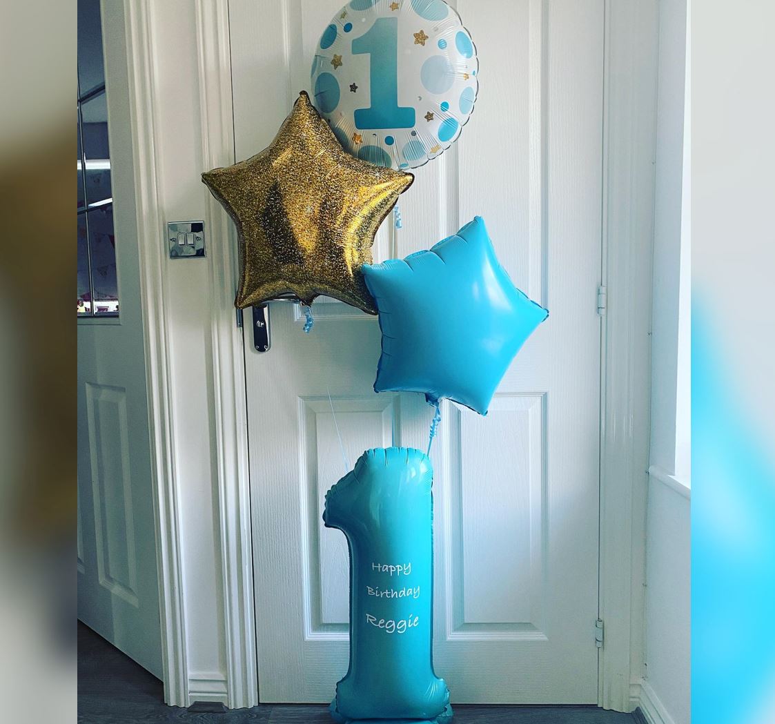 1st Birthday Sparkling Birthday Balloon Bouquet