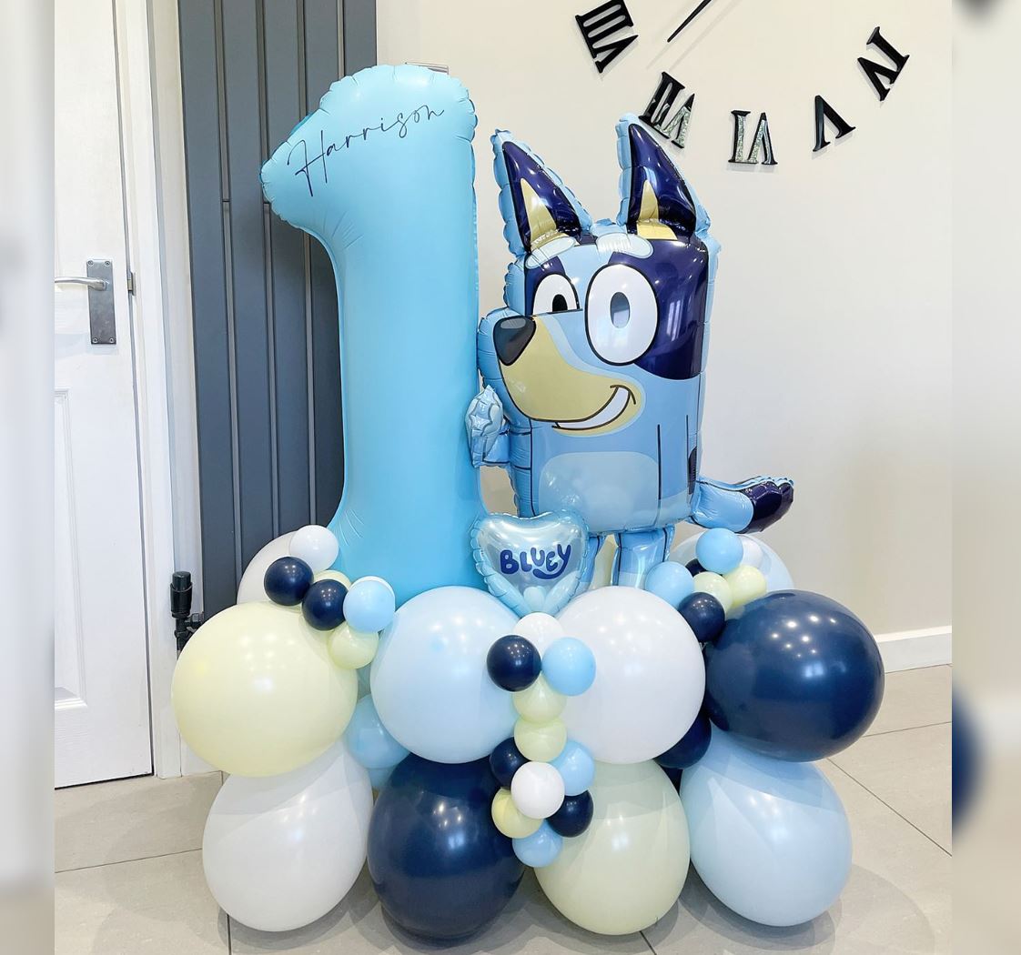 1st Birthday Boy Little Dog  Balloon Bouquet