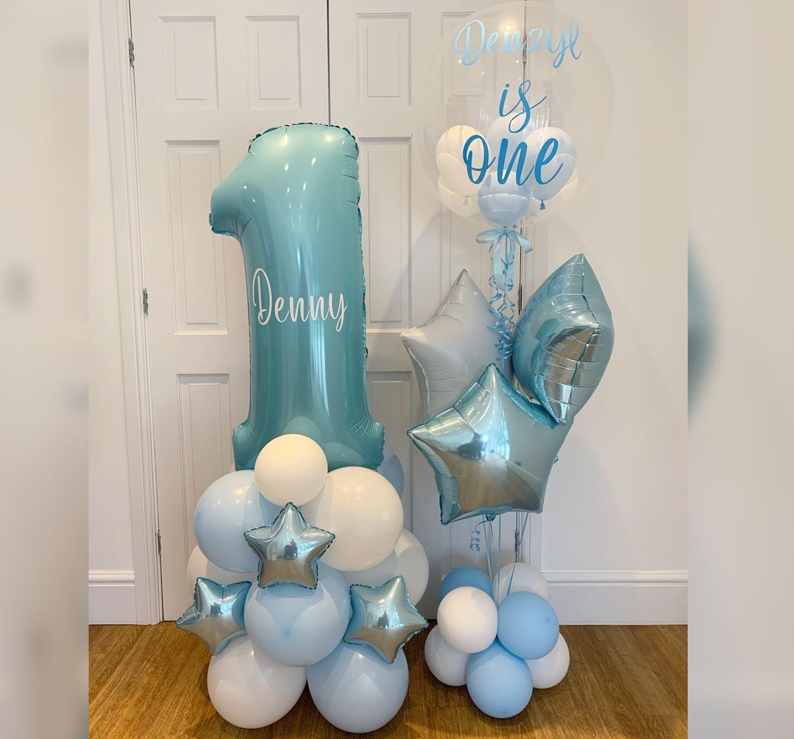 Bubble & Stars 1st Birthday  Boy Balloon Bouquet
