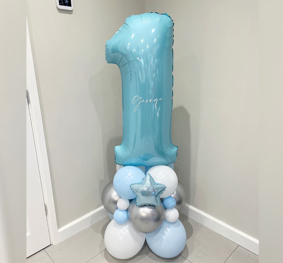 1st Birthday Boy Cluster Balloon Bouquet