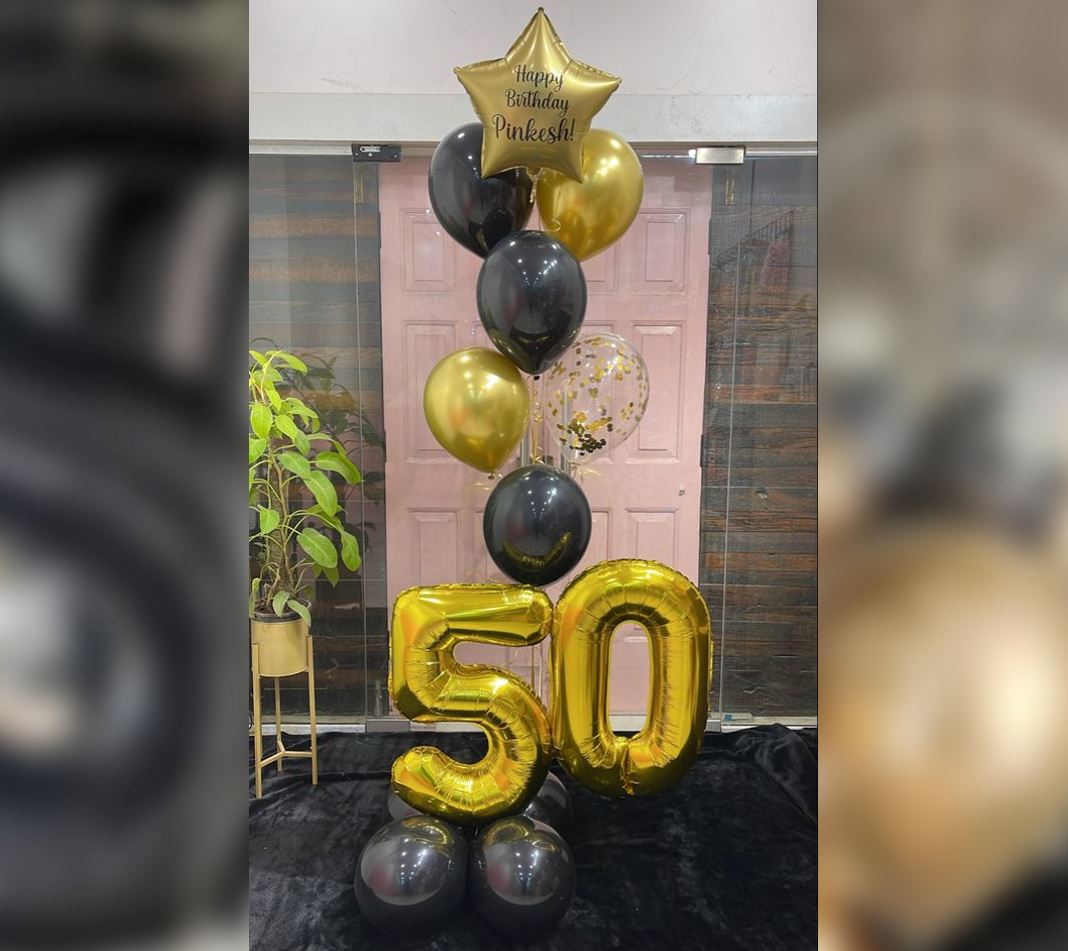 50th Birthday Personalized Star Balloon Bouquet