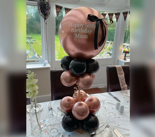 Happy 50th Birthday Chrome Balloon Bouquet