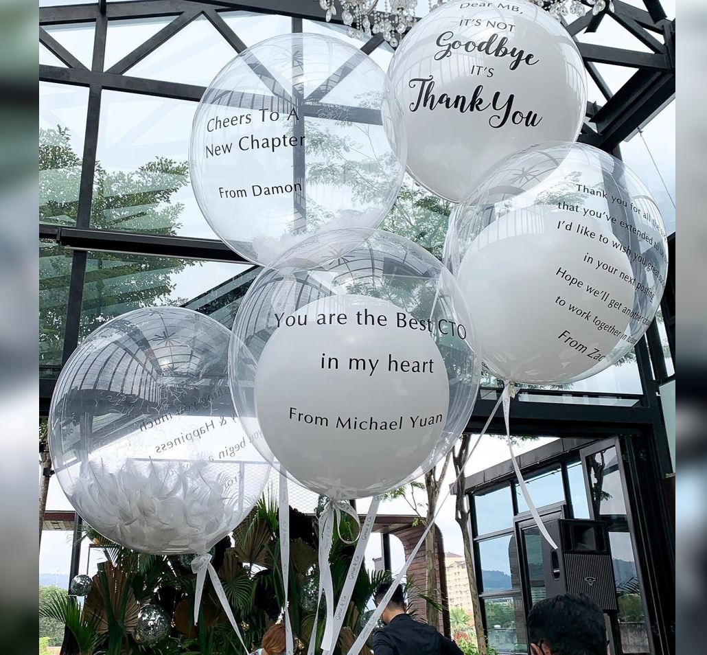 Personalized Bubble Balloon Farewell Balloon Bouquet
