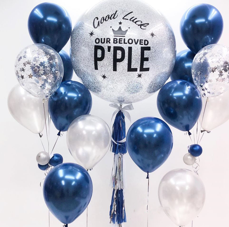 Good Luck Theme Glitter And Confetti Balloon Bouquet