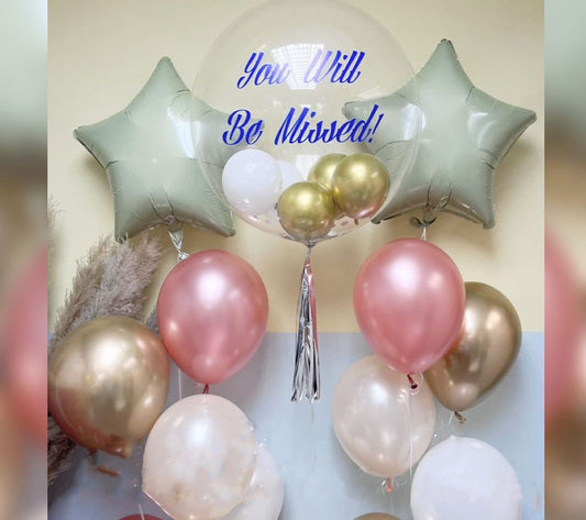 "You Will Be Missed" Bubble And Star Balloon Bouquet