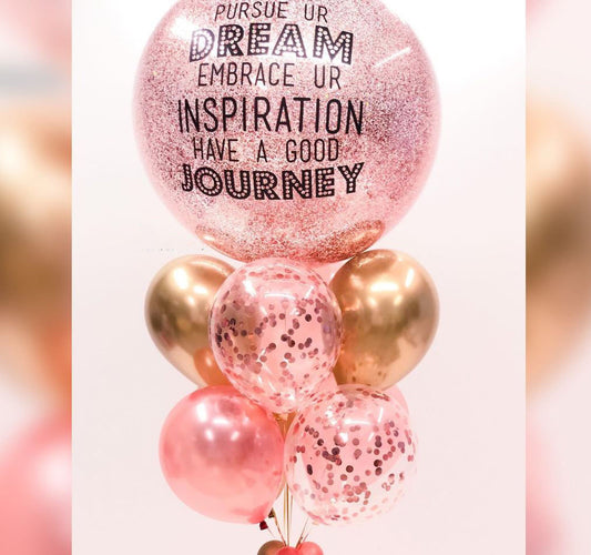 Personalized Bubble Glitter And Confetti Balloon Bouquet