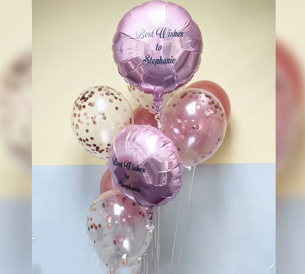Personalized Confetti And Latex Balloon Bouquet