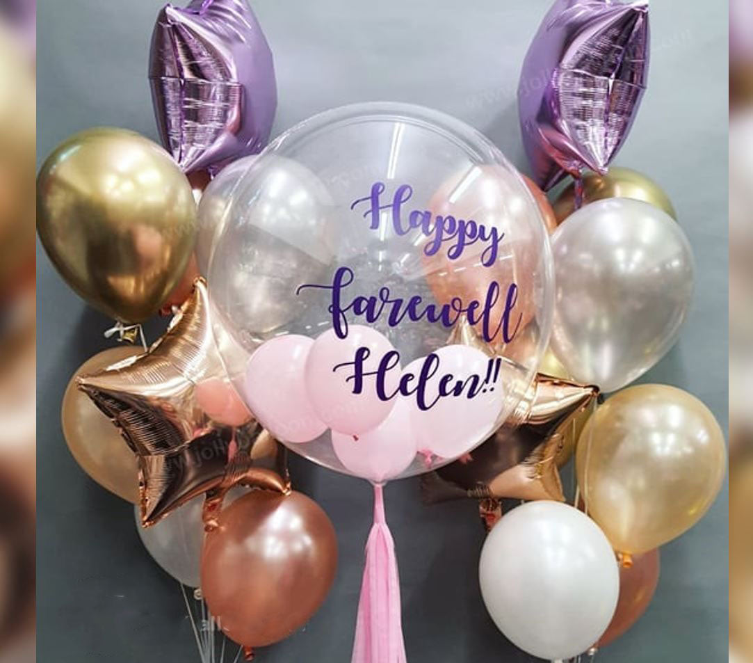 Happy Farewell Bubble And Star Balloon Bouquet