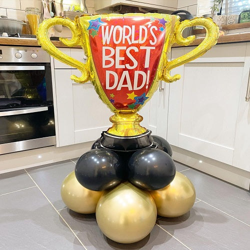 World Best Dad Trophy Cluster gold black