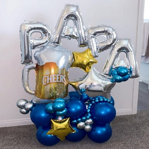 Balloons Cluster with Beer Mug Papa